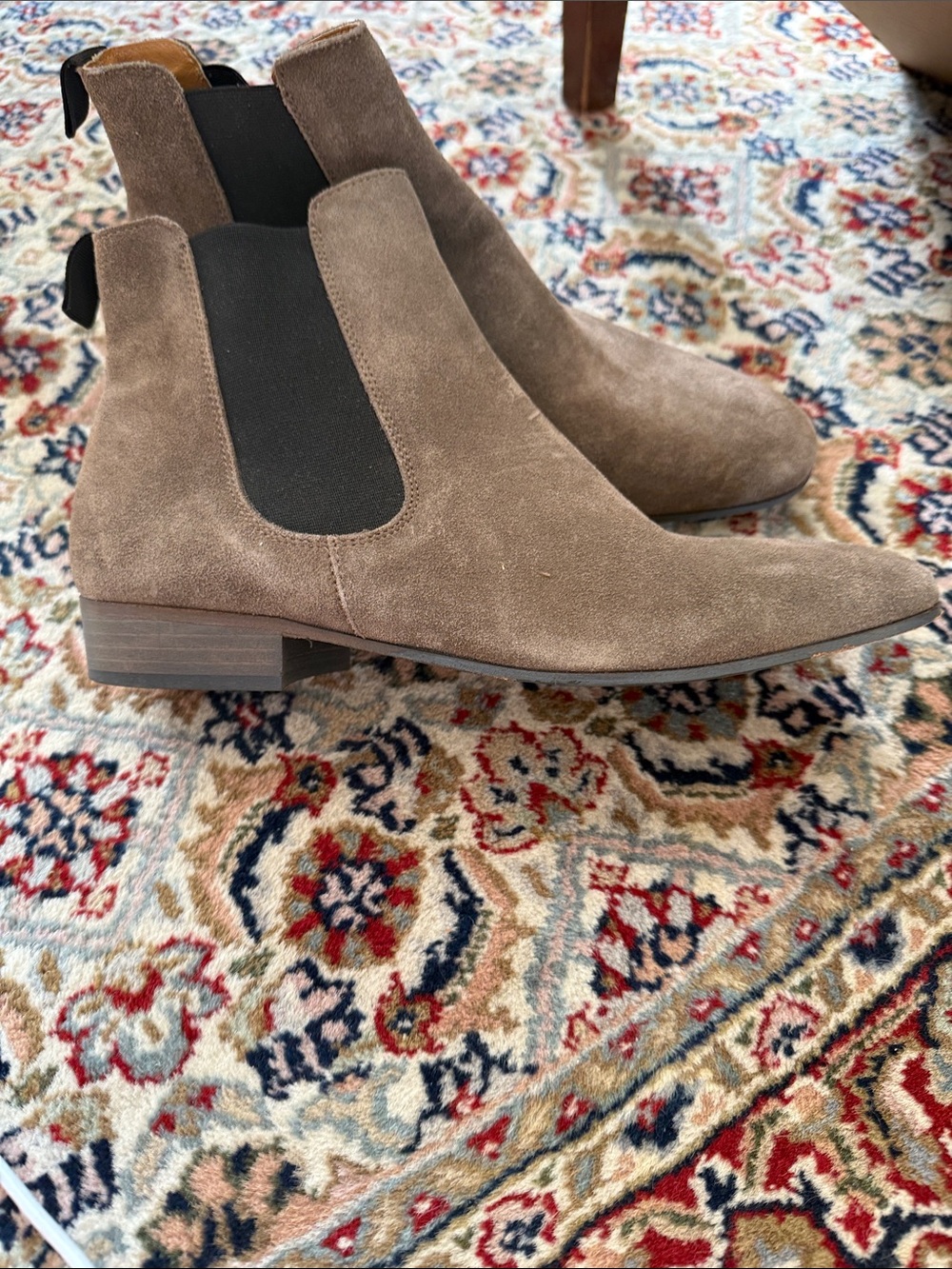 Taupe Suede Chelsea Ankle Boots - Women's